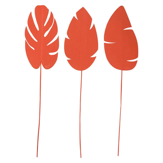 37" Red Paper and Wire Leaf Pick