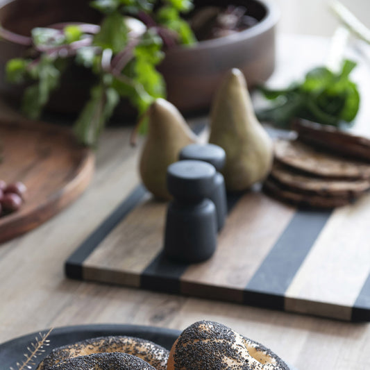 Mango Wood Cheese/Cutting Board w/ Stripes