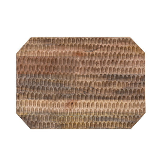 Carved Mango Wood Tray, Natural