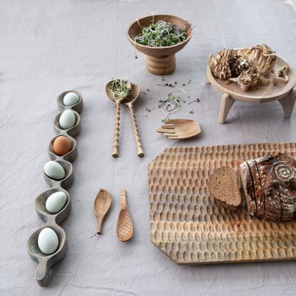 Carved Mango Wood Tray, Natural