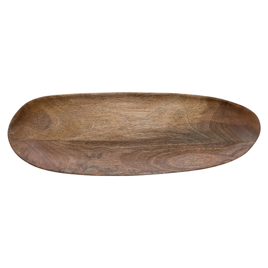 Oval Mango Wood Tray, Natural