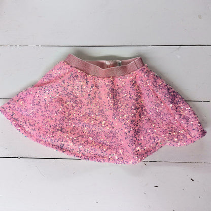 Bubblegum Pink Sequin Twirl Skirt