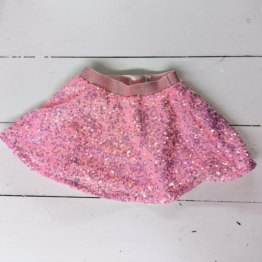 Bubblegum Pink Sequin Twirl Skirt