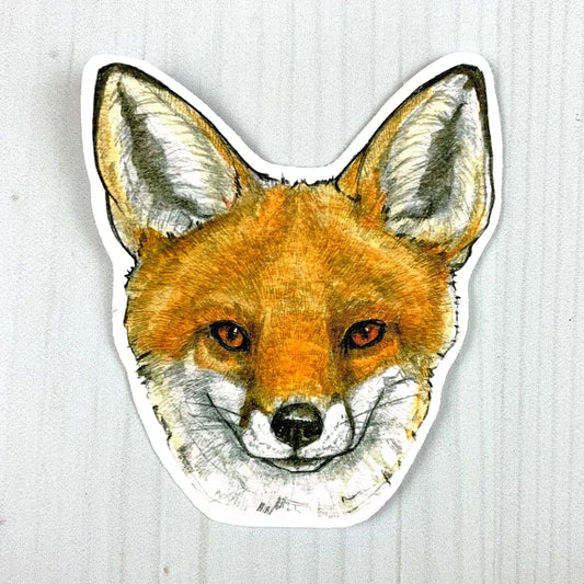 Red Fox Face Vinyl Sticker