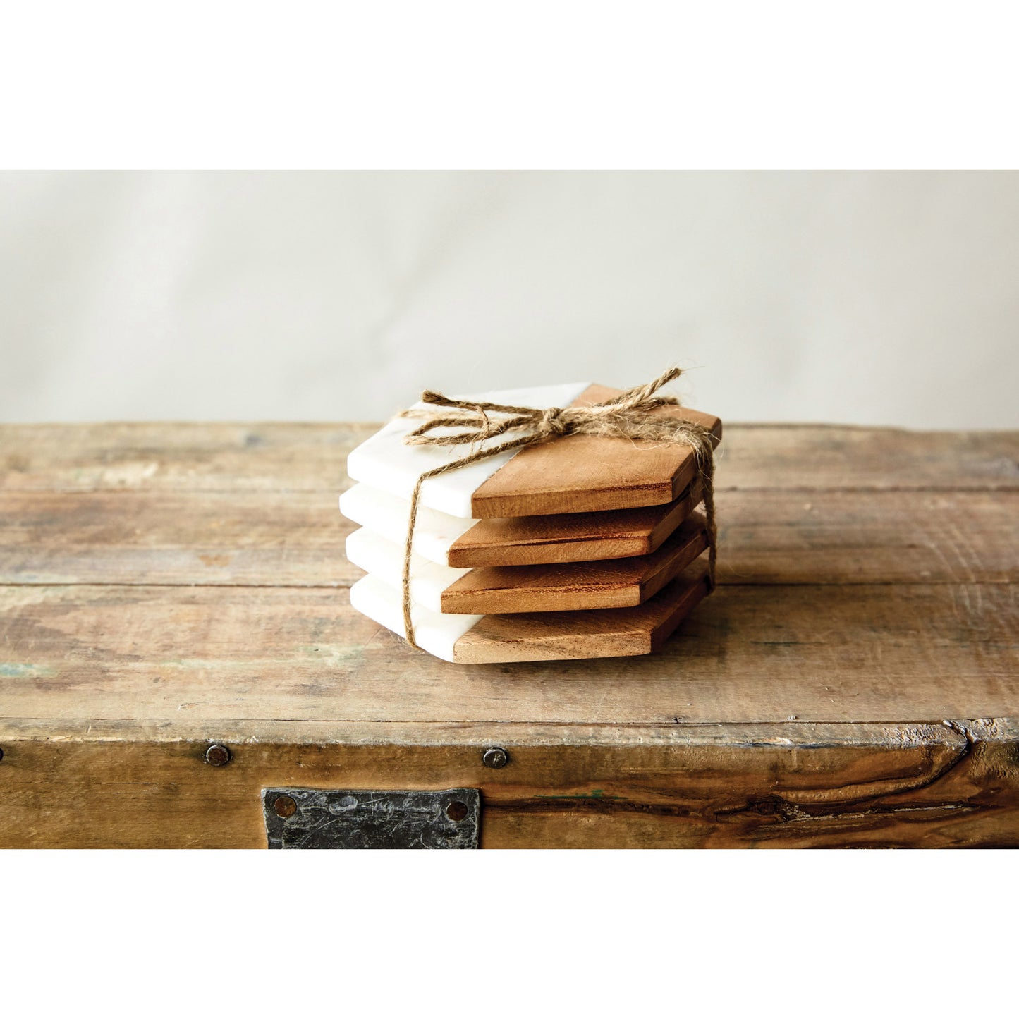 Wood Hexagon Coasters, Set of 4