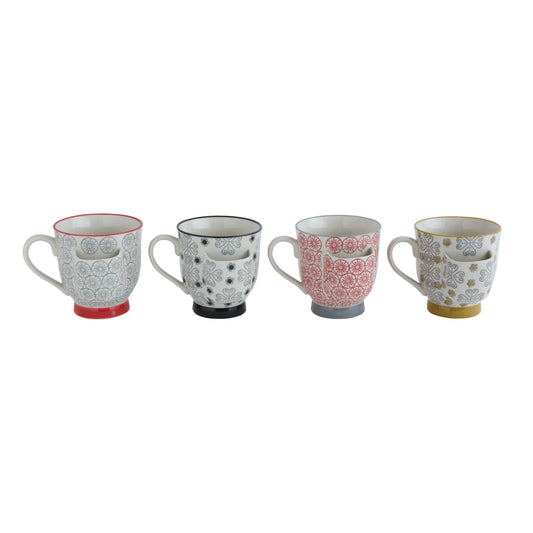 Hand-Stamped Mug with Tea Bag Holder