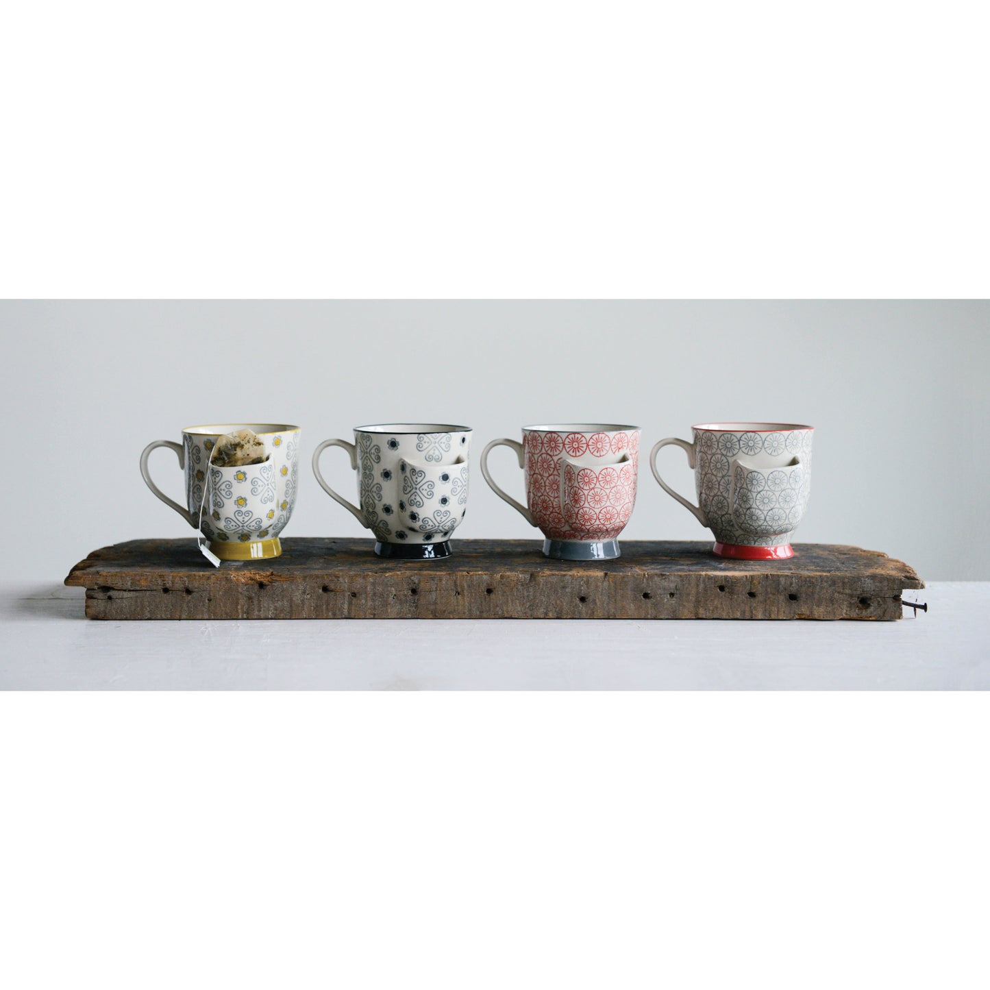 Hand-Stamped Mug with Tea Bag Holder