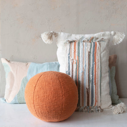36" x 16" Cotton Blend Patchwork Lumbar Pillow