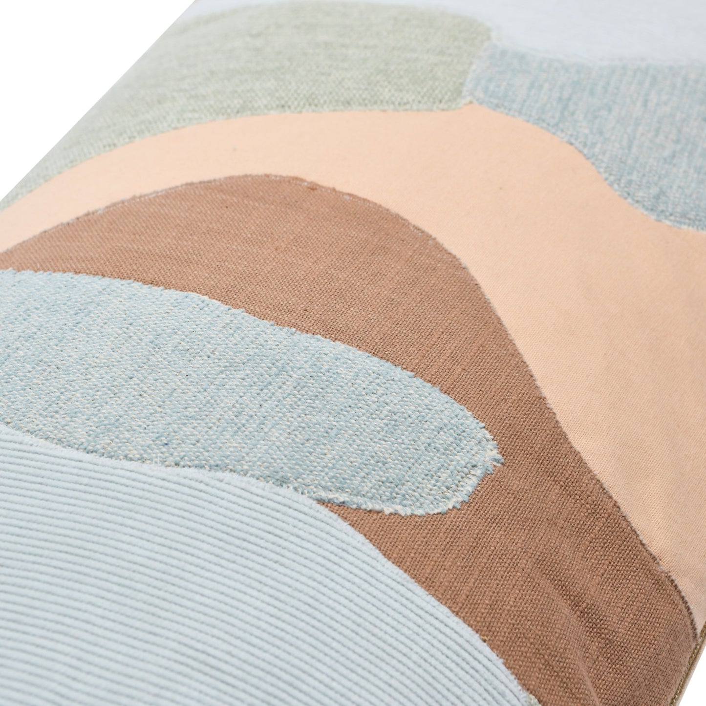 36" x 16" Cotton Blend Patchwork Lumbar Pillow