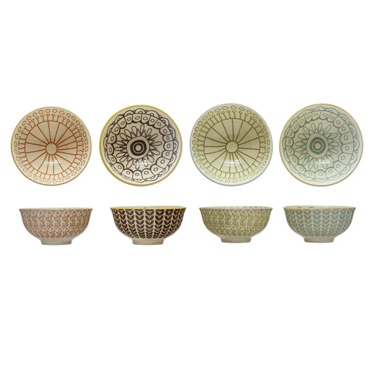 Stoneware Bowl w/ Pattern