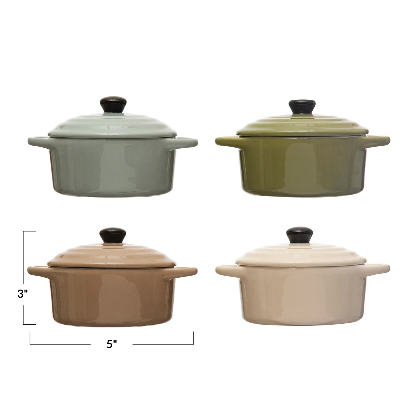 1 Cup Stoneware Mini Baker w/ Lid