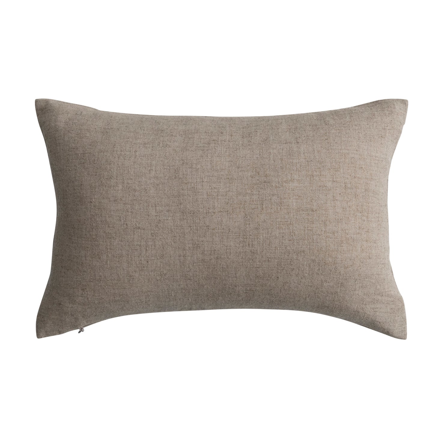 Mini Hand-Embroidered Linen Blend Lumbar Pillow