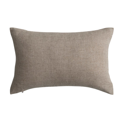Mini Hand-Embroidered Linen Blend Lumbar Pillow