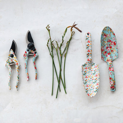 Aluminum Garden Spade with Floral Pattern, 2 Styles