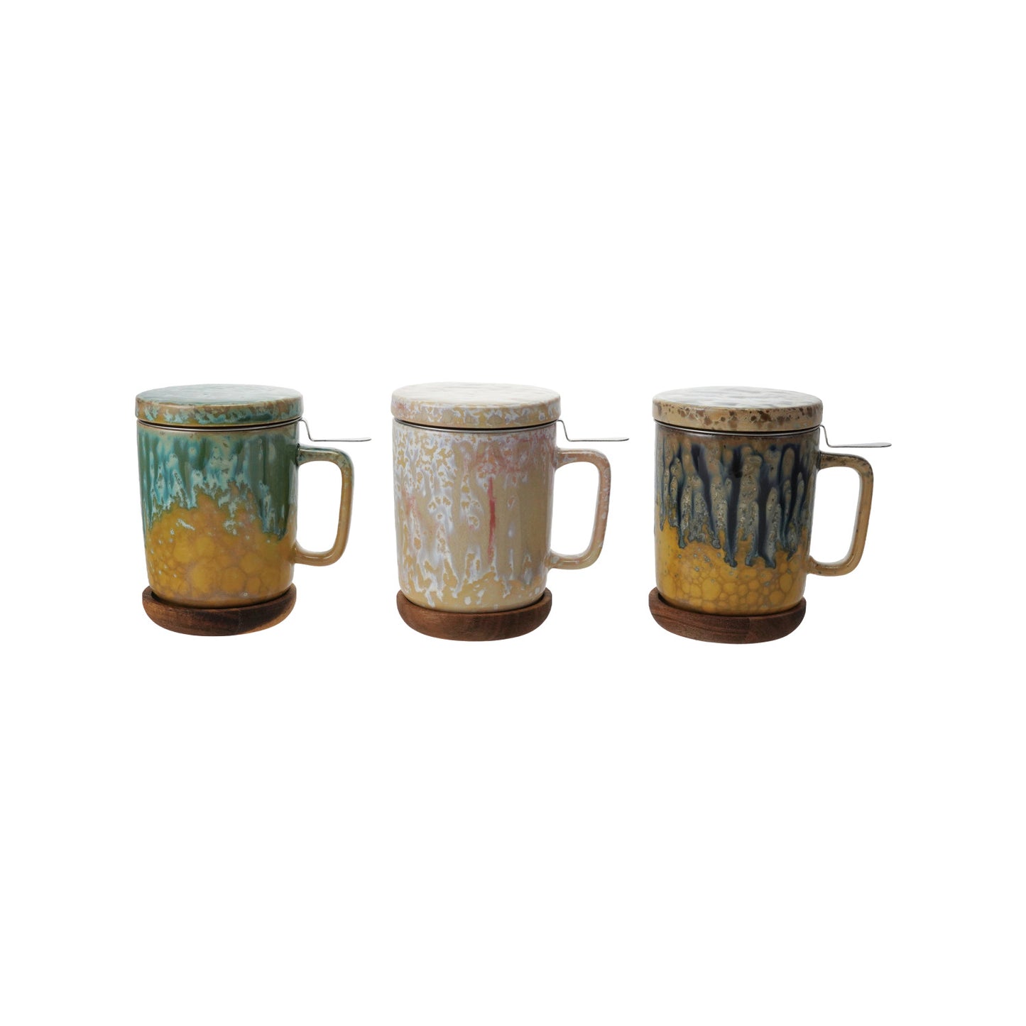 Mug with Strainer, Lid & Saucer