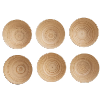Bamboo Bowl w/ Natural Finish Inside, 6 Matte Colors