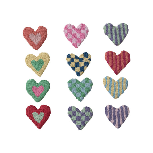 Cotton Tufted Heart Shaped Coasters