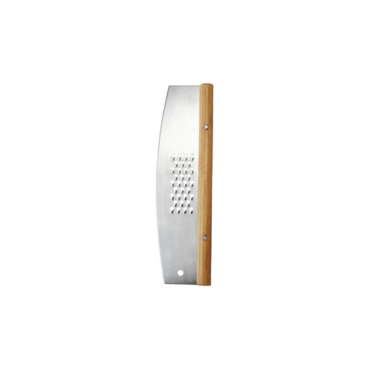 Stainless Steel & Rubberwood Pizza Cutter w/ Grater