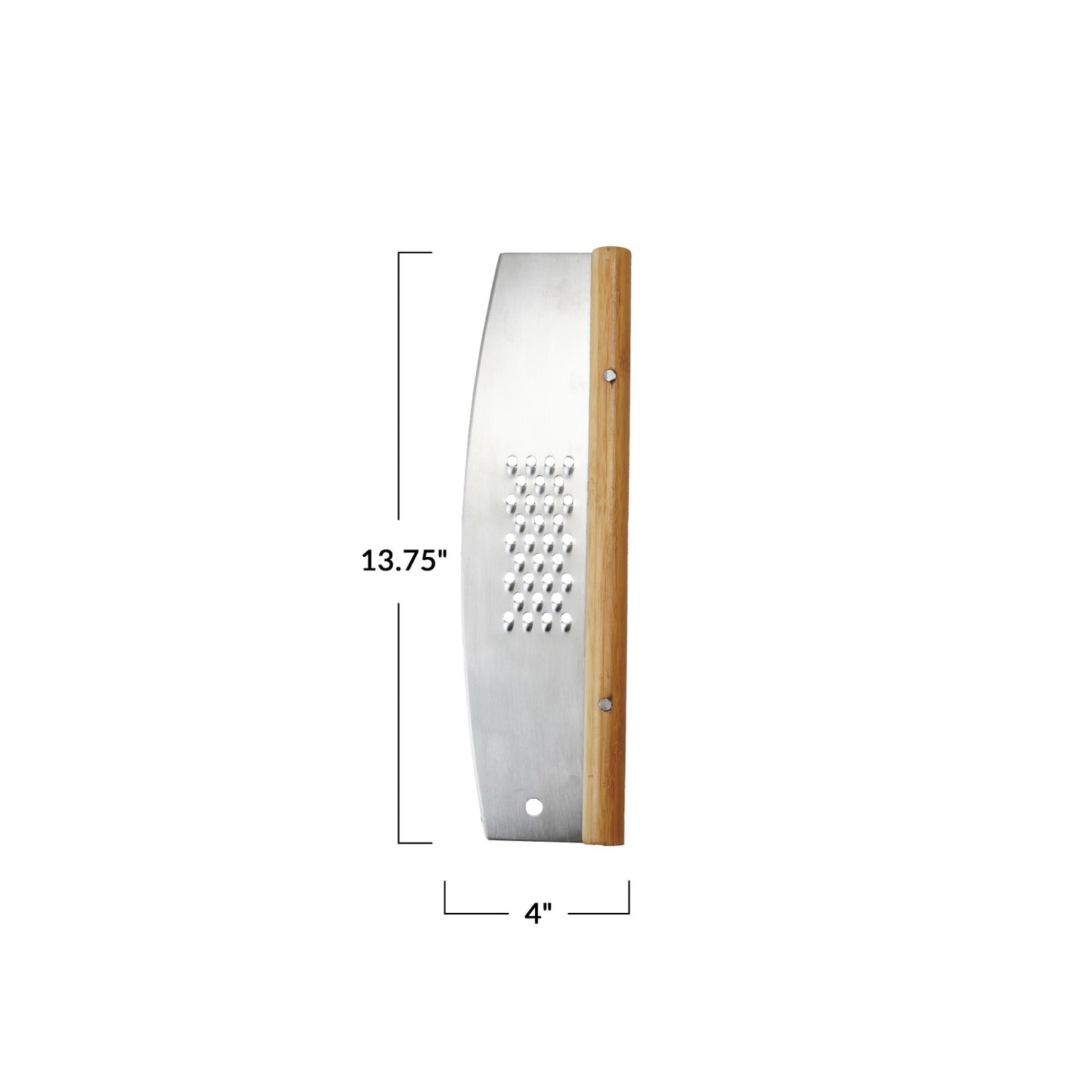 Stainless Steel & Rubberwood Pizza Cutter w/ Grater
