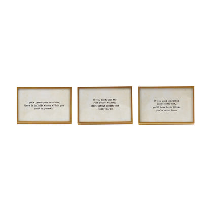 Metal & Glass Frame w/ Easel & Saying