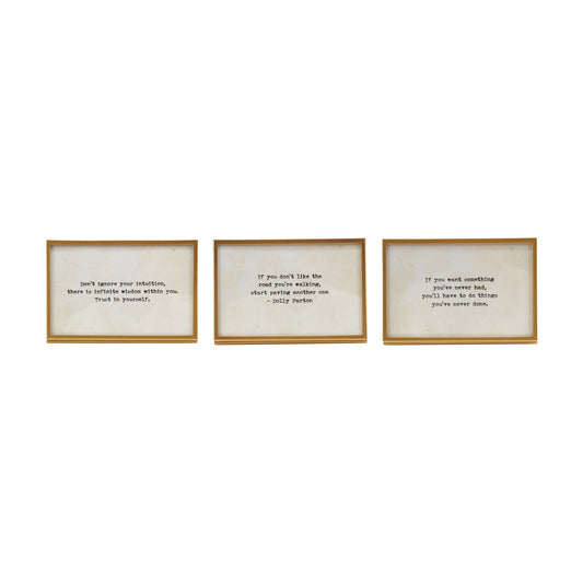 Metal & Glass Frame w/ Easel & Saying