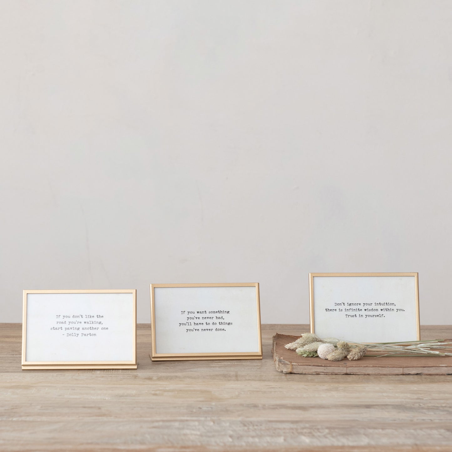 Metal & Glass Frame w/ Easel & Saying