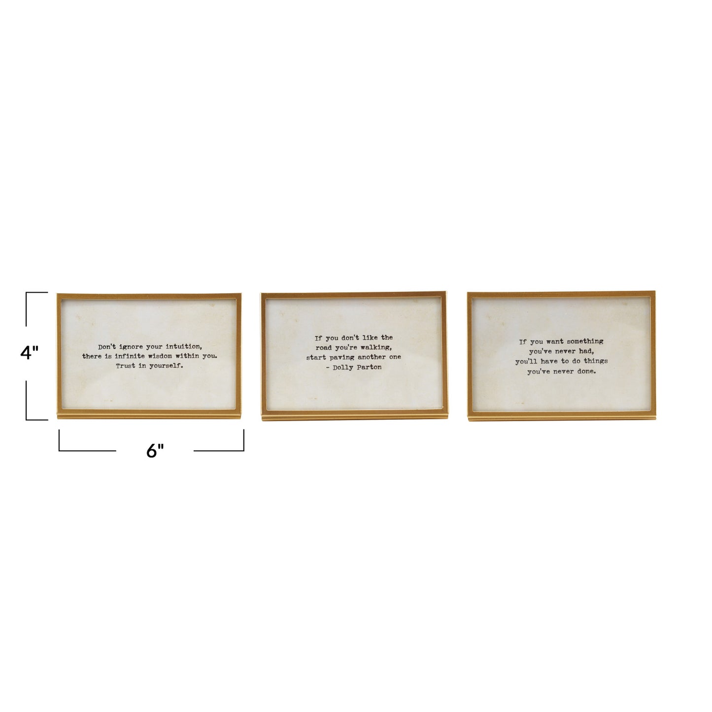 Metal & Glass Frame w/ Easel & Saying