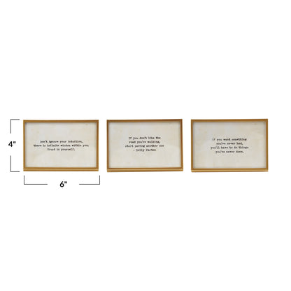 Metal & Glass Frame w/ Easel & Saying