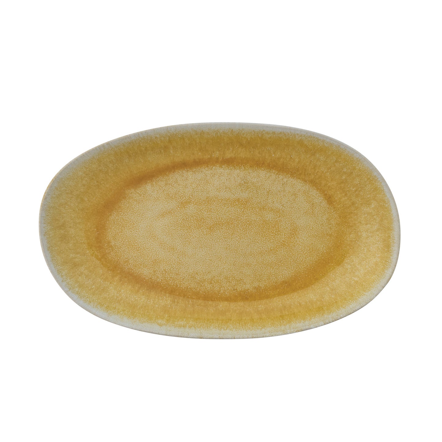 Stoneware Platter Reactive Glaze Yellow