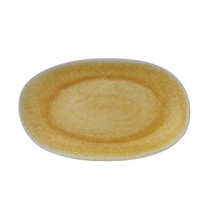 Stoneware Platter Reactive Glaze Yellow