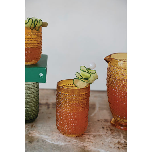 12 oz. Drinking Glass with Raised Dots, Yellow
