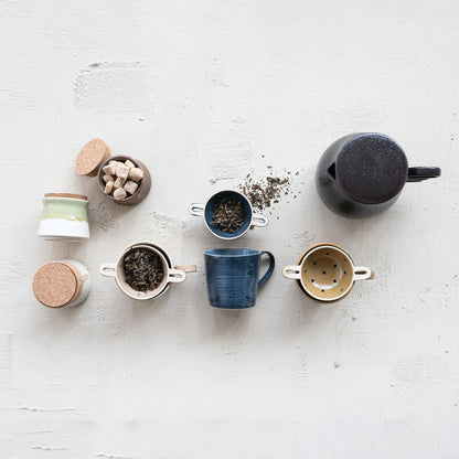 14 oz. Stoneware Mug with Strainer