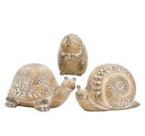 3 Assorted Resin Garden Creatures