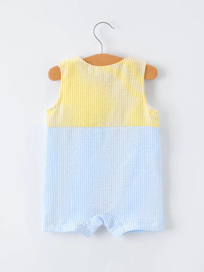 "Jesus Loves Me "Embroidered Baby Boy Romper