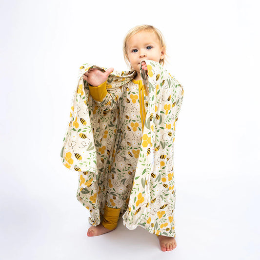 Happy Honey Bees Luxury Bamboo Blanket
