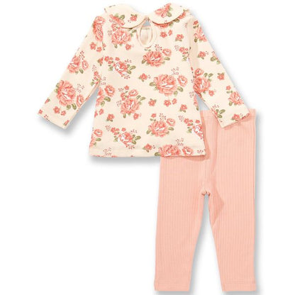 Autumn Rose Tunic Top & Solid Leggings Set