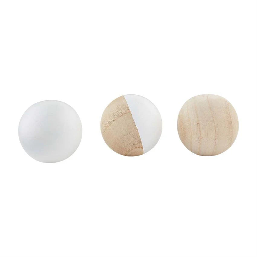 Half and Half Wood Ball Decor