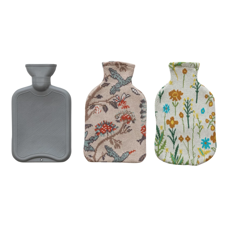 Cotton Knit Covered Hot Water Bottle