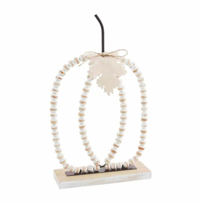 Lg Beaded Pumpkin Sitter