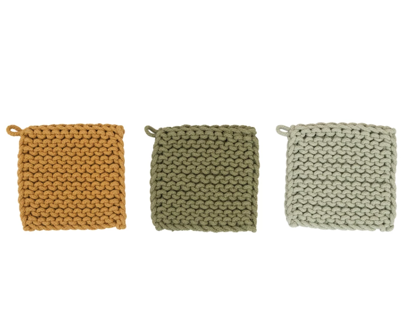 8" Square Crochet Cotton Pot Holder