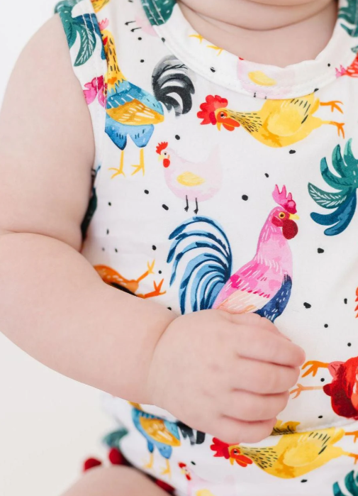 Rooster Pom Pom Romper