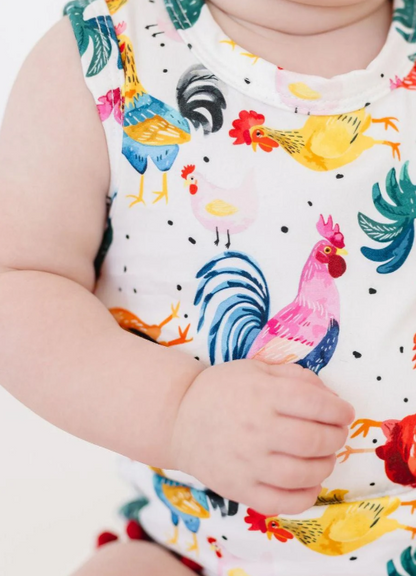 Rooster Pom Pom Romper
