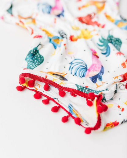 Rooster Pom Pom Romper