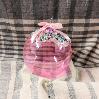 Glass Bubblegum Ball Ornament