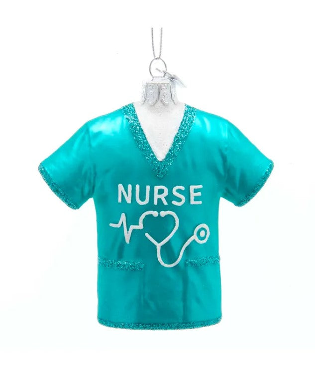 Glass Nurse Scrubs Ornament