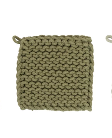 8" Square Crochet Cotton Pot Holder