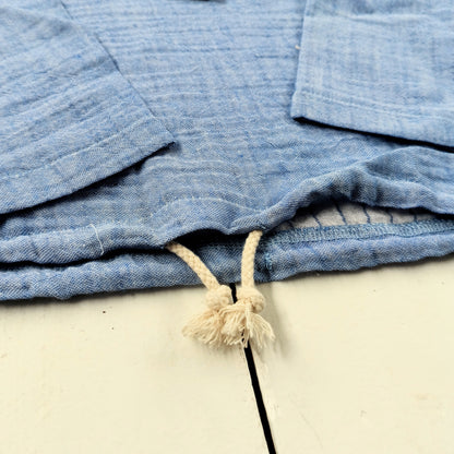 Blue Gauze Hooded Top