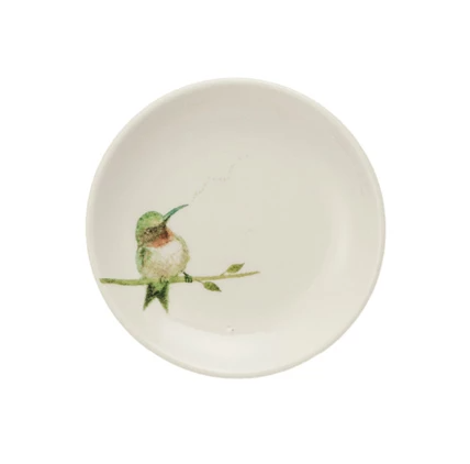 Stoneware Dish w/ Bird on Branch
