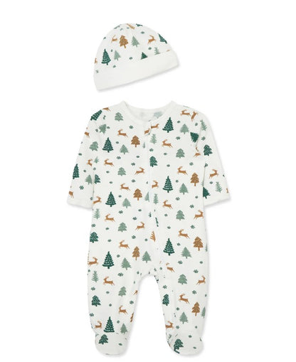 Winter Forest Patterned Footie
