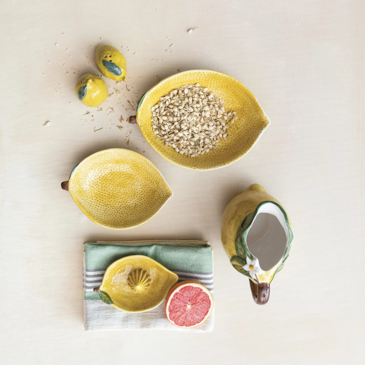 Stoneware Lemon Shaped Bowl Set